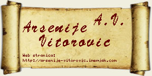 Arsenije Vitorović vizit kartica